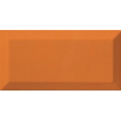 Revestimiento cerámico biselado Bisel de Ribesalbes en color Naranja, acabado brillo, formato 7,5x15 cm