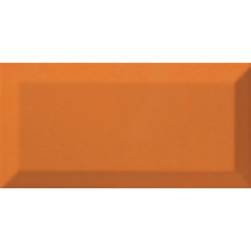 Revestimiento cerámico biselado Bisel de Ribesalbes en color Naranja, acabado brillo, formato 7,5x15 cm