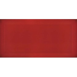 Revestimiento cerámico biselado Bisel de Ribesalbes en color Rojo, acabado brillo, formato 7,5x15 cm