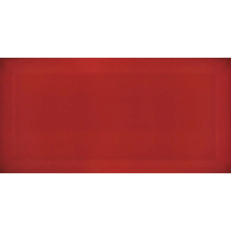 Revestimiento cerámico biselado Bisel de Ribesalbes en color Rojo, acabado brillo, formato 7,5x15 cm