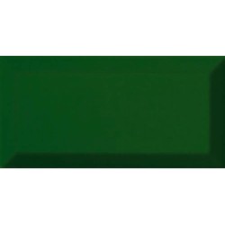 Revestimiento cerámico biselado Bisel de Ribesalbes en color Verde Botella, acabado brillo, formato 7,5x15 cm