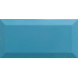 Revestimiento cerámico biselado Bisel de Ribesalbes en color Teal, acabado brillo, formato 7,5x15 cm