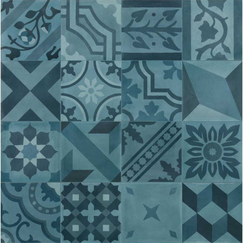Decorado D_Segni de Marazzi en Blend Decoro Mix Azzurro, acabado natural, formato 20x20 cm