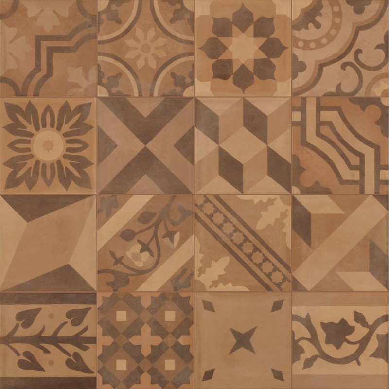 Decorado D_Segni de Marazzi en Blend Decoro Mix Terra, acabado natural, formato 20x20 cm