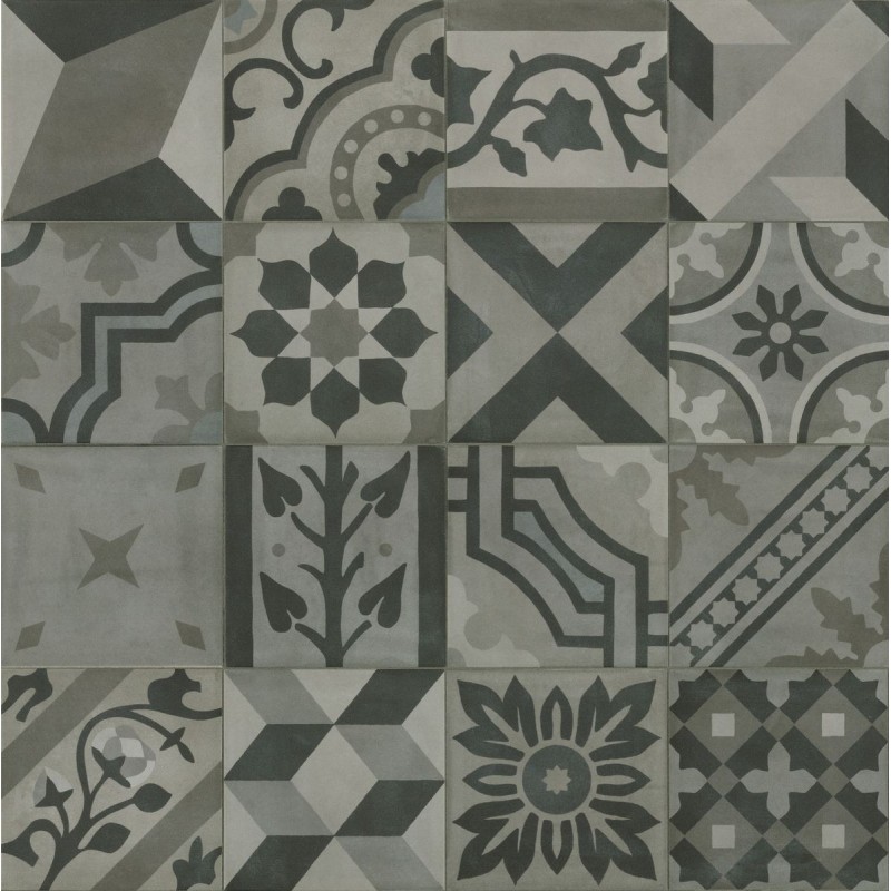 Decorado D_Segni de Marazzi en Blend Decoro Mix Carbone, acabado natural, formato 20x20 cm