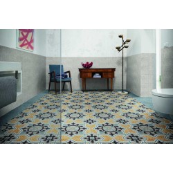 Porcelánico D_Segni de Marazzi en Scaglie Grey, acabado natural, formato 20x20 cm
