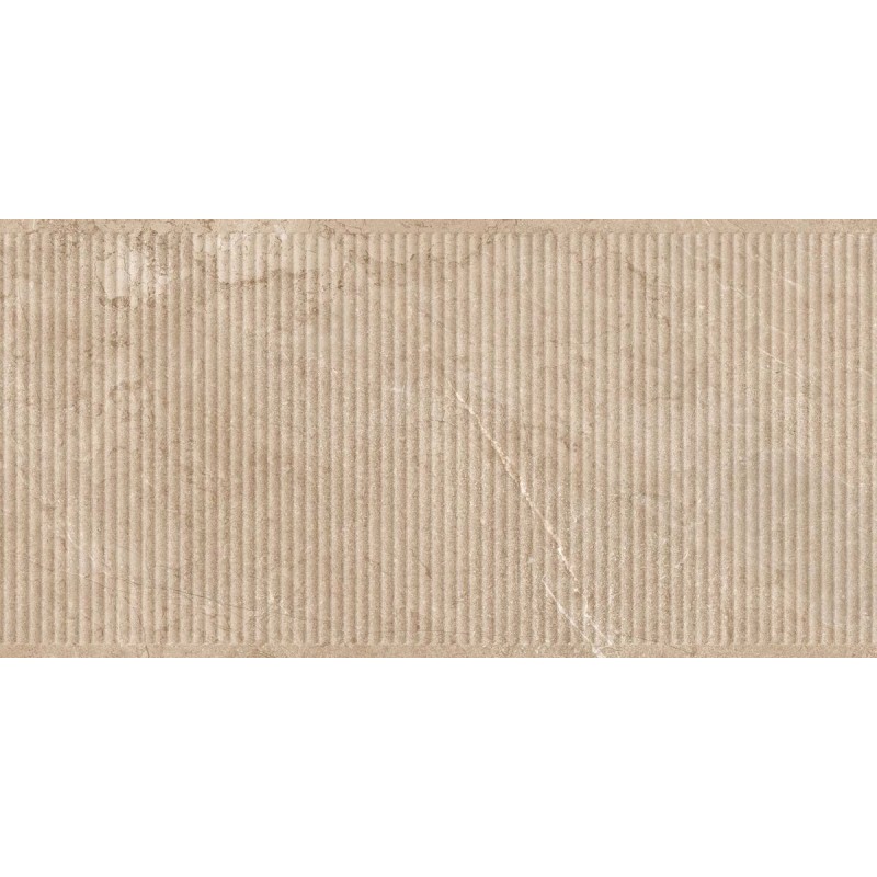 Porcelánico con relieve Lithos de TAU ceràmica en color Sand, acabado texturizado con relieve, formato 60x120 cm
