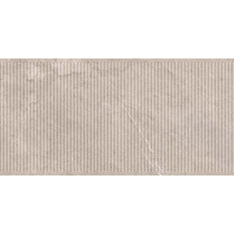 Porcelánico con relieve Lithos de TAU ceràmica en color Pearl, acabado texturizado con relieve, formato 60x120 cm