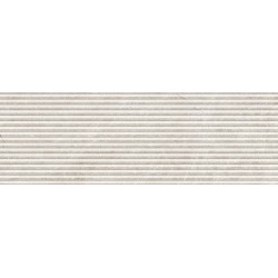 Revestimiento decorativo Slat de la colección Eterna de Cifre en color Bone, acabado mate, con relieve, formato 30x90 cm