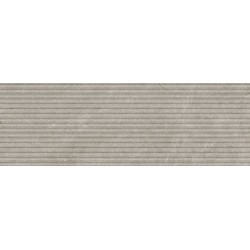 Revestimiento decorativo Slat de la colección Eterna de Cifre en color Greige, acabado mate, con relieve, formato 30x90 cm