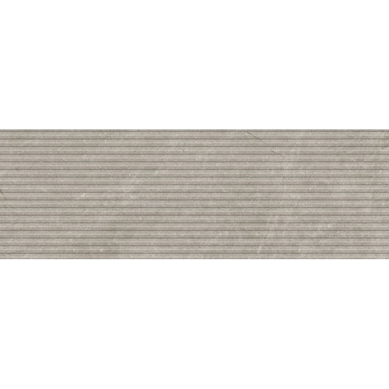 Revestimiento decorativo Slat de la colección Eterna de Cifre en color Greige, acabado mate, con relieve, formato 30x90 cm