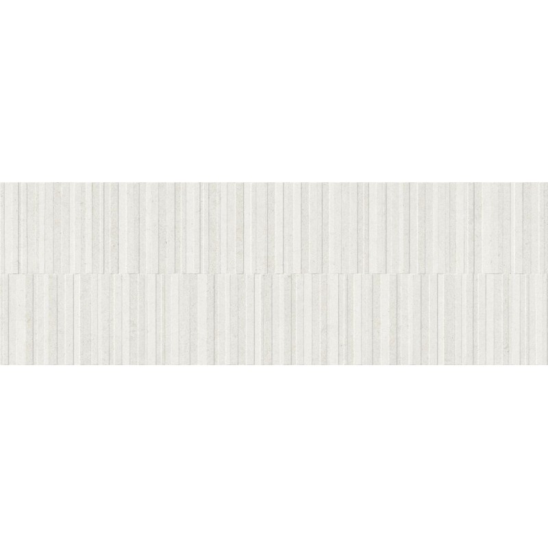 Revestimiento decorativo Key de la colección Cala de Cifre en color White, acabado mate, con relieve, formato 40x120 cm