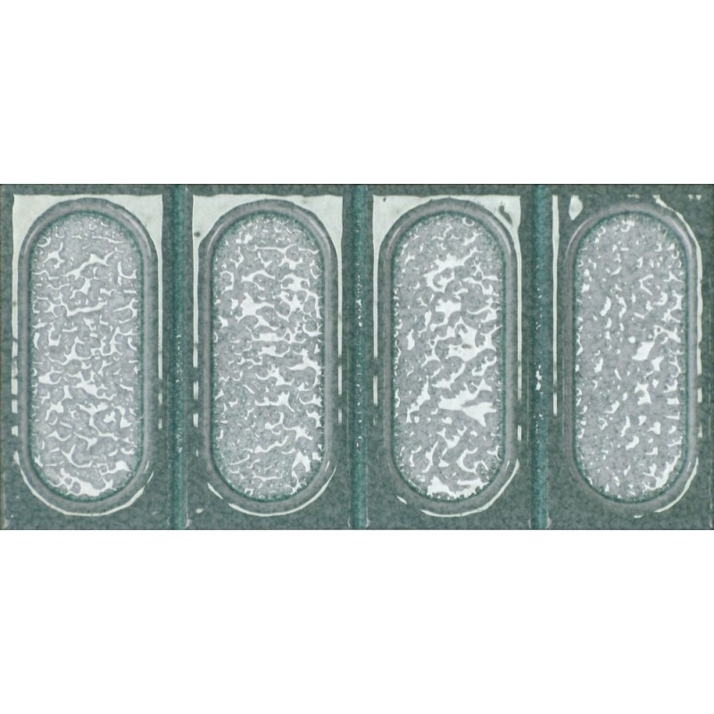 Porcelánico Esclat de Dune en color Aigua, acabado brillo, relieve ovalado, formato 11,5x23,1 cm
