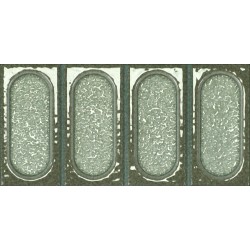 Porcelánico Esclat de Dune en color Oliva, acabado brillo, relieve ovalado, formato 11,5x23,1 cm