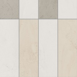 Mosaico Croma de Harmony en color White, acabado mate, malla de 30x30 cm con teselas rectangulares