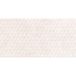 Revestimiento Omni Alvea de Peronda en color Sand, acabado natural, con relieve hexagonal en formato 60x120 cm