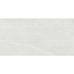 Revestimiento cerámico Kala Wall Decor de Museum en color Cloud, acabado Shaped con relieve lineal, formato 60x120 cm