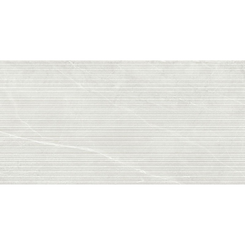 Revestimiento cerámico Kala Wall Decor de Museum en color Cloud, acabado Shaped con relieve lineal, formato 60x120 cm