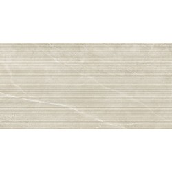 Revestimiento cerámico Kala Wall Decor de Museum en color Sand, acabado Shaped con relieve lineal, formato 60x120 cm