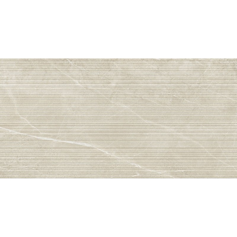 Revestimiento cerámico Kala Wall Decor de Museum en color Sand, acabado Shaped con relieve lineal, formato 60x120 cm