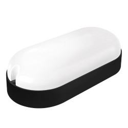 APLIQUE LED OVAL NEGRO IP65 9 W FRÍA