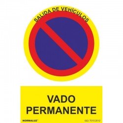 PLACA SEÑAL VADO PERMANENTE