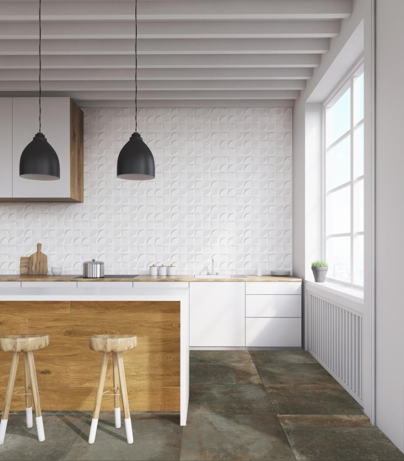 BIANCHI RELIEVE CREAZZO WHITE MATE 30X90 RECTIFICADO