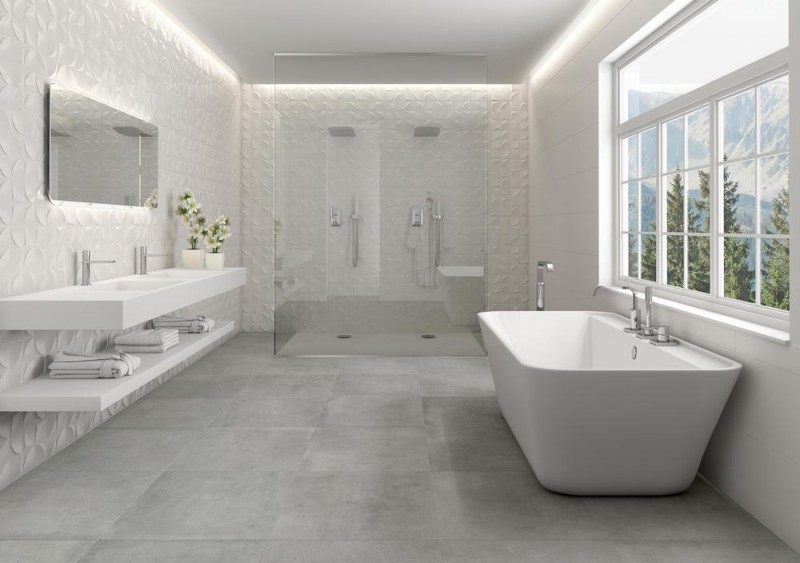 BIANCHI RELIEVE CREAZZO WHITE BRILLO 30X90 RECTIFICADO