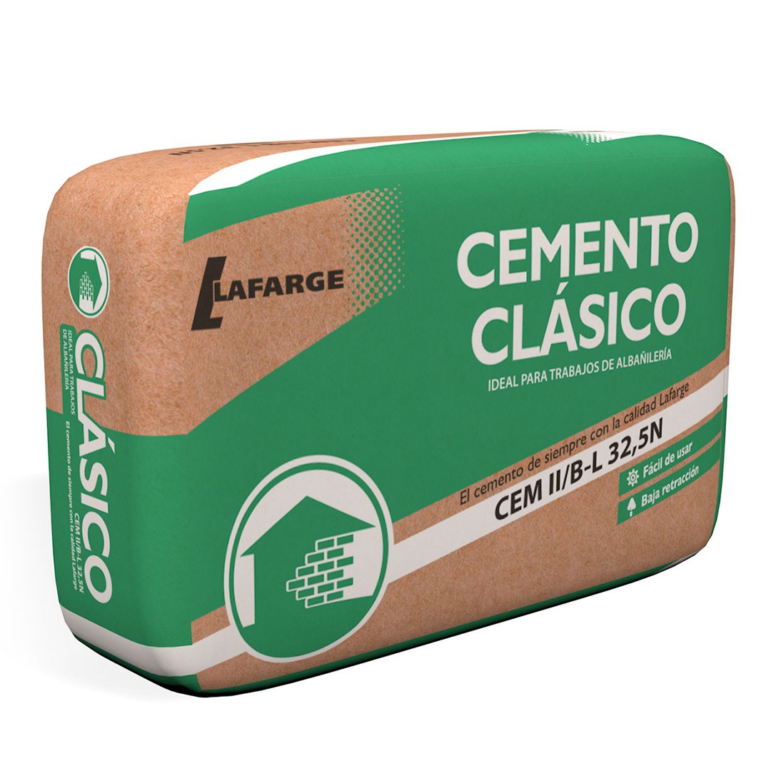 saco de cemento con nomenclatura clásica