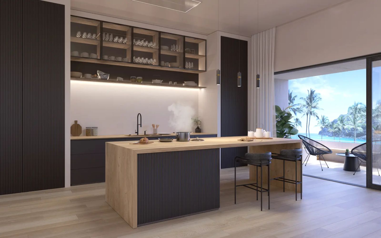 encimera cooking surface en madera