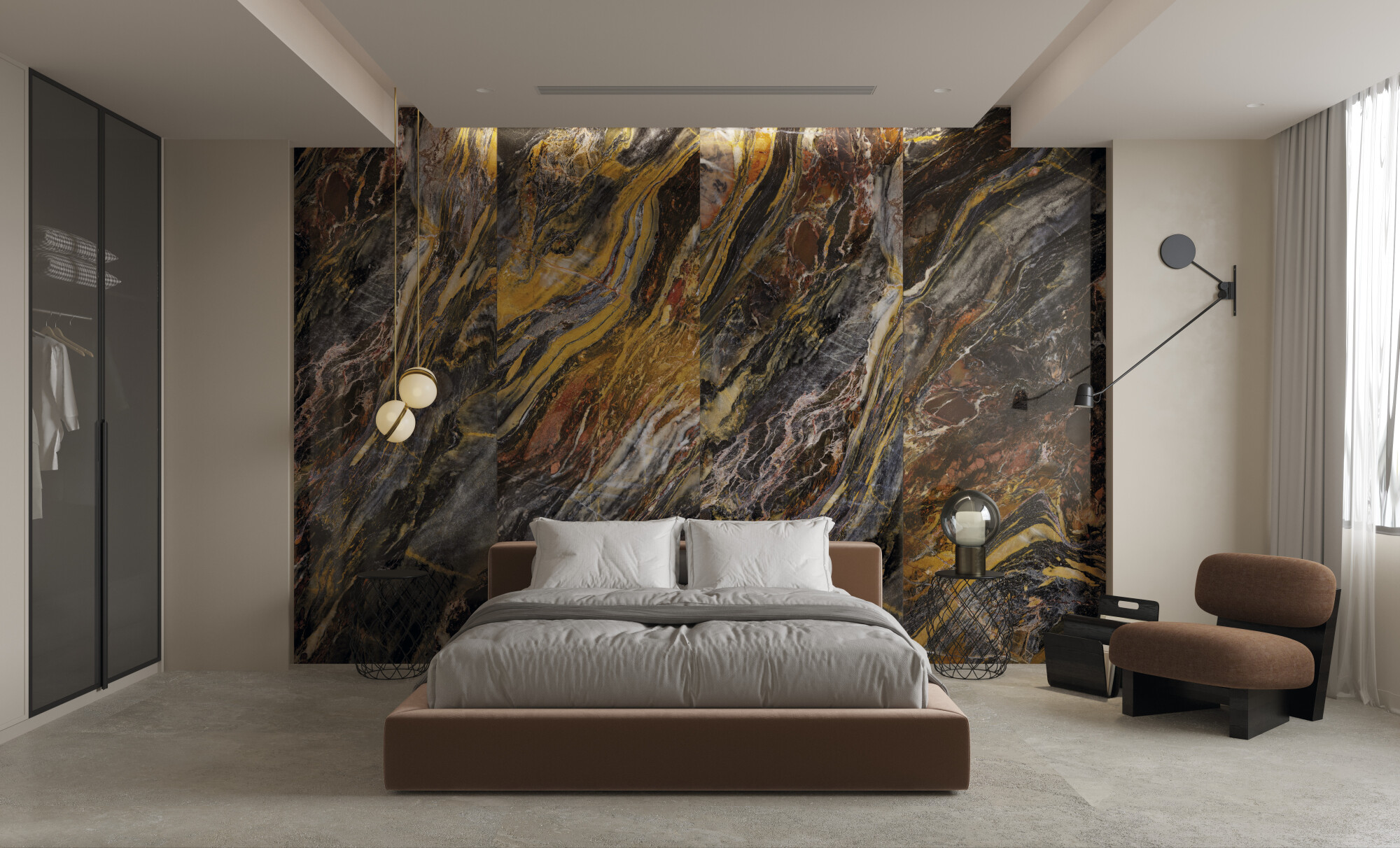 lamina slab xxl colocada en pared