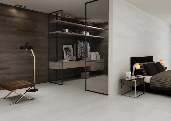 Ambiente con azulejos en tonos neutros