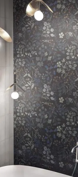 Baño con azulejos efecto cemento, colección Poster de Marazzi