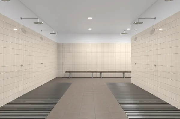 Baño con azulejos efecto monocolor, colección Arquitectos de Cinca