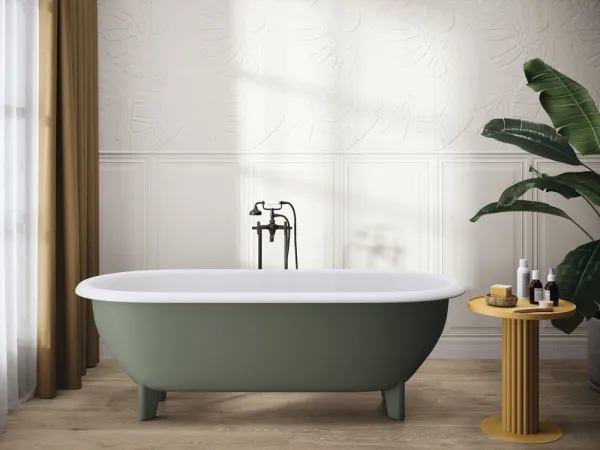 Baño con azulejos efecto monocolor, colección Bellagio de Ape