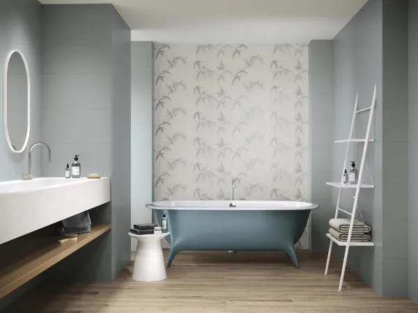 Baño con azulejos efecto monocolor, colección Colorful de Ape