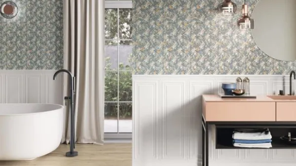 Baño con azulejos efecto monocolor, colección Colorful de Ape