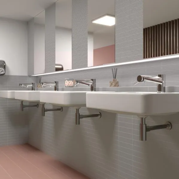 Baño con azulejos efecto monocolor, colección Costa nova de Equipe