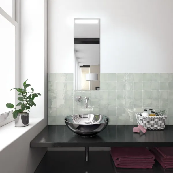Baño con azulejos efecto monocolor, colección Manacor de Equipe