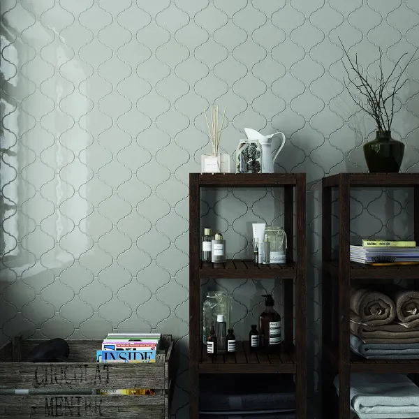 Baño con azulejos efecto monocolor, colección Scale de Equipe