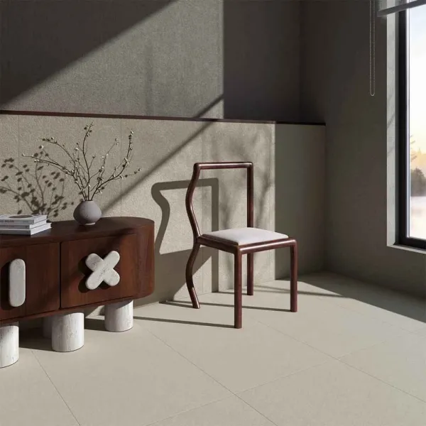 Espacio de la casa con azulejos efecto cemento en tonos cálidos, colección Duo de Vives