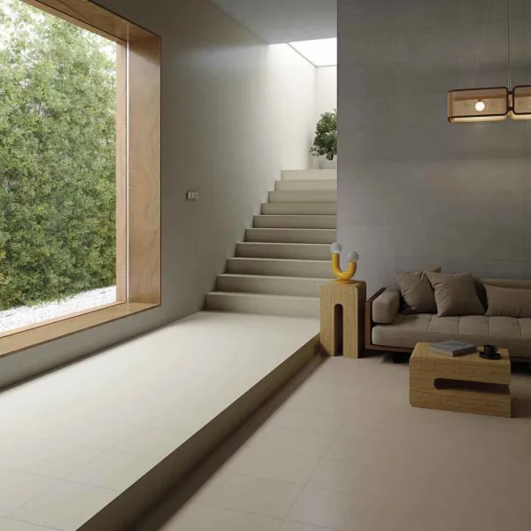 Espacio de la casa con azulejos efecto cemento, colección Duo de Vives