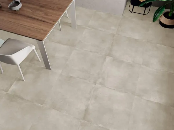 Espacio de la casa con azulejos efecto cemento, colección Manhattan de Navarti