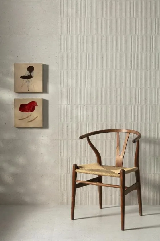 Espacio de la casa con azulejos efecto cemento, colección Manhattan de Peronda