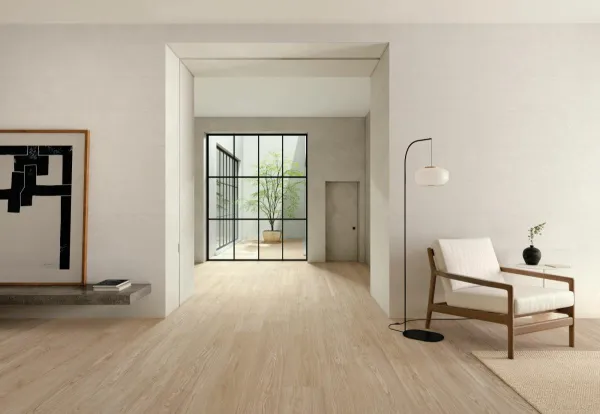 Espacio de la casa con azulejos efecto cemento en tonos cálidos, colección Manhattan de Peronda