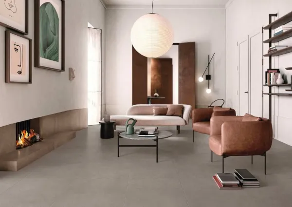 Espacio de la casa con azulejos efecto cemento en tonos cálidos, colección Pro-design de Mikonos