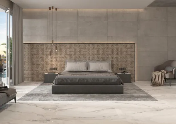 Espacio de la casa con azulejos efecto cemento, colección Ragnar de Colorker