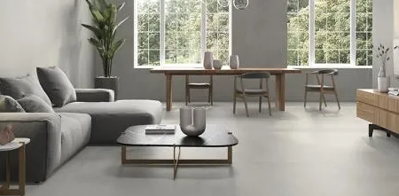 Espacio de la casa con azulejos efecto cemento en tonos neutros, colección Seven de Arklam