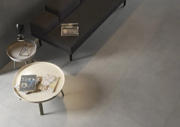 Espacio de la casa con azulejos efecto cemento en tonos neutros, colección Tanum - musson de Argenta