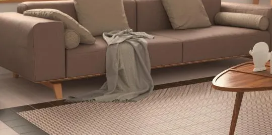 Espacio de la casa con azulejos efecto hidráulico en tonos cálidos, colección Hidraulic de Pissano